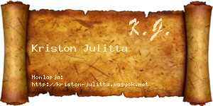 Kriston Julitta névjegykártya